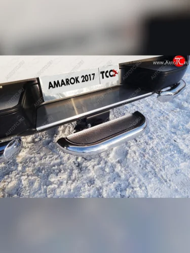  ТСС Тюнинг VOLKSWAGENAmarok 2016- - Задняя подножка (нерж. лист) 60,3 мм (под фаркоп)  vwamar1756