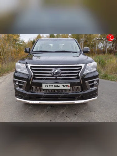  ТСС Тюнинг Защита передняя нижняя (с ходовыми огнями) 76,1 мм  lexlx570sp1415