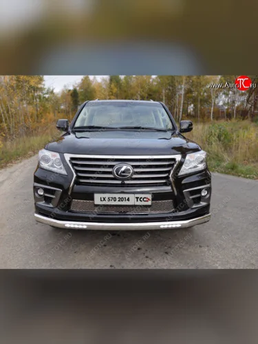  ТСС Тюнинг Защита передняя нижняя длинная (овальная с ходовыми огнями) 75х42 мм  lexlx570sp1414
