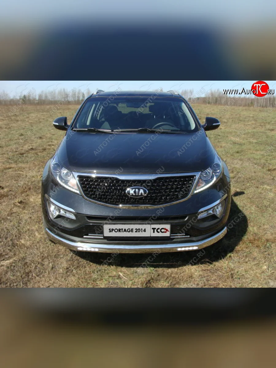 Вставка решетки радиатора (нерж. трубка d16 мм) ТСС Тюнинг  KIA Sportage (2010-2014) 3 SL  с доставкой в г. Керчь