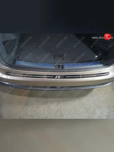  ТСС Тюнинг VOLKSWAGENTouareg 2018- - Накладка на задний бампер (лист зеркальный надпись R-Line)  vwtouar1819