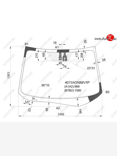 Стекло лобовое (Датчик дождя) Honda CR-V 11-18 FUYAO 4011AGNIMV1P