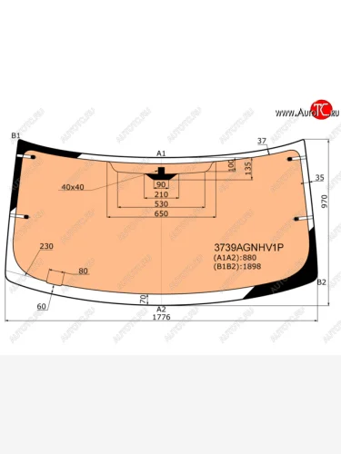 Стекло лобовое (обогрев полный) FUYAO (зеленое) Ford Transit цельнометаллический фургон дорестайлинг (2000-2006)