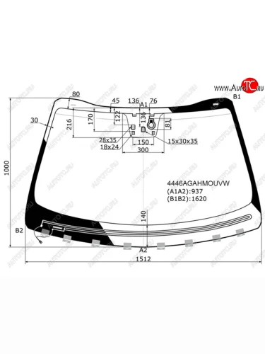 Стекло лобовое (обогрев щеток, датчик дождя, датчик запотевания, проекция) FUYAO (зеленое) KIA Sorento UM/Prime дорестайлинг (2014-2018)