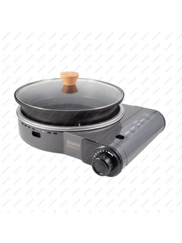 Плита газовая портативная СЛЕДОПЫТ "Magma" со сковородой и крышкой, диаметр 26 см  pf-gst-n18