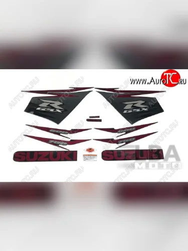 Комплект наклеек на пластик для мотоцикла Suzuki GSX-R600750 11-16 Черно-Красный  пм-00017748