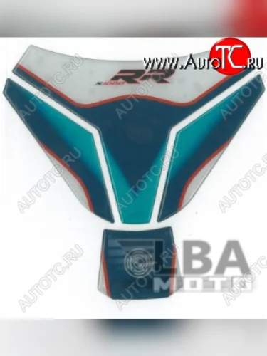 Наклейка на бак для мотоцикла BMW S1000RR Бело-Сине-Голубая Широкая  пм-00017084