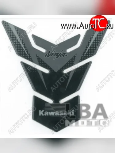 Наклейка на бак для мотоцикла Kawasaki Ninja Серо-Черная  пм-00017093