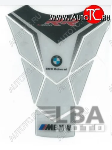 Наклейка на бак для мотоцикла BMW S1000RR Бело-Черная  пм-00017099