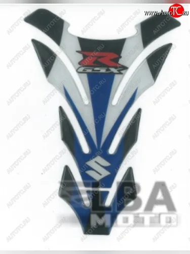 Наклейка на бак для мотоцикла Suzuki GSX-R Бело-Сине-Черная  пм-00017103