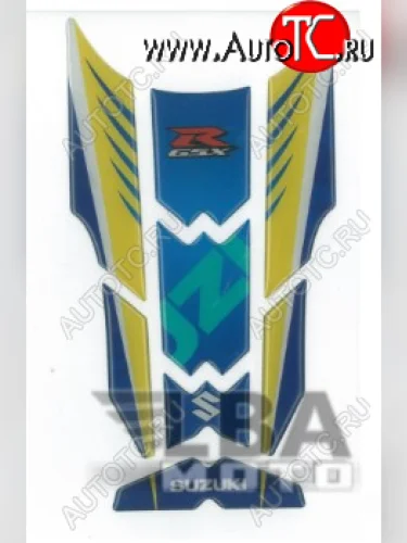 Наклейка на бак для мотоцикла Suzuki GSX-R Сине-Желтая  пм-00017107
