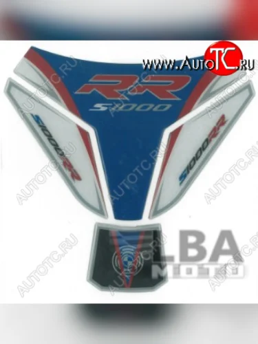 Наклейка на бак для мотоцикла BMW S1000RR Сине-Белая Широкая  пм-00017112