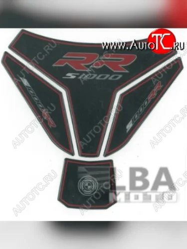 Наклейка на бак для мотоцикла BMW S1000RR Черно-Красная Широкая  пм-00017113