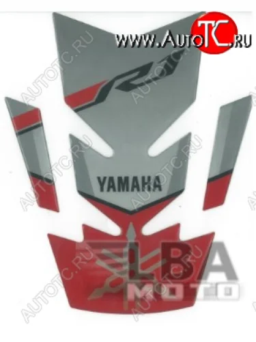 Наклейка на бак для мотоцикла Yamaha YZF-R1 Бело-Серо-Красная  пм-00017115