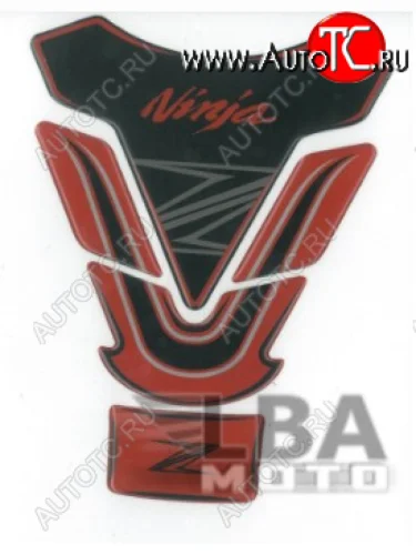 Наклейка на бак для мотоцикла Kawasaki Ninja Z Красно-Черная  пм-00017119
