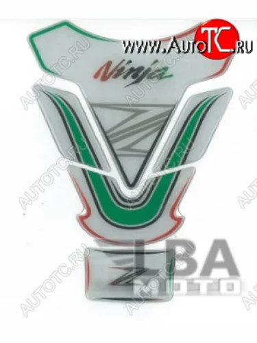 Наклейка на бак для мотоцикла Kawasaki Ninja Z Бело-Зеленая  пм-00017121