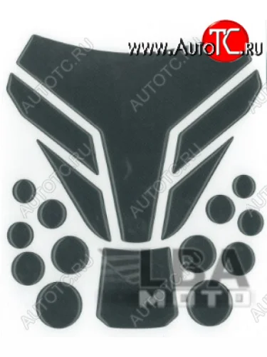 Наклейка на бак для мотоцикла Карбон Черная 4  пм-00017147