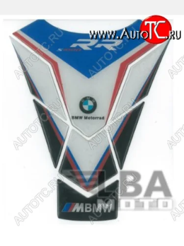 Наклейка на бак для мотоцикла BMW S1000RR Сине-Бело-Черная  пм-00017159