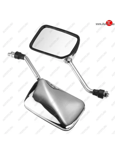 Зеркала для мотоцикла Honda CB400,Honda Bros400 прямоугольные, хром  пм-00001421