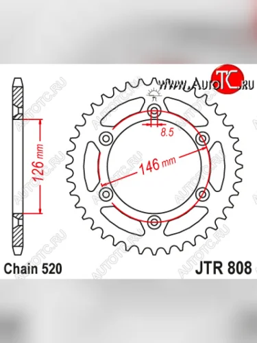 Звезда цепного привода JTR808.48SC  jtr808.48sc