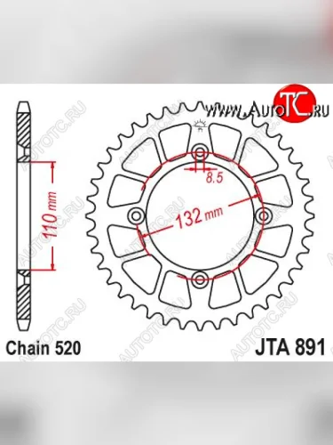 Звезда цепного привода JTA891.46ORG  jta891.46org