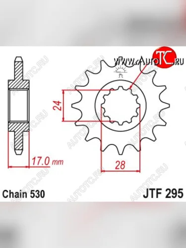 Звезда цепного привода JTF295 15  jtf295.15