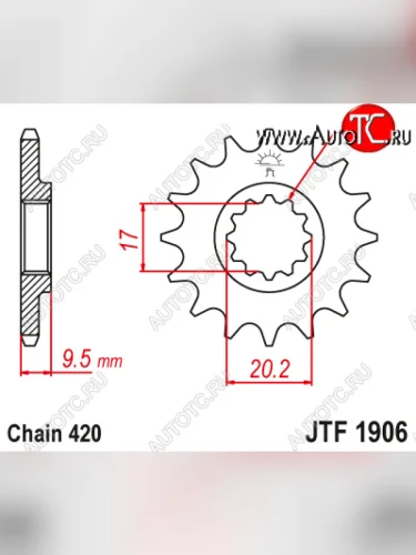 Звезда цепного привода JTF1906.14  jtf1906.14