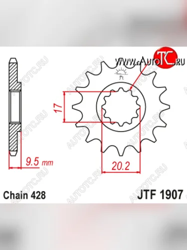 Звезда цепного привода JTF1907.14  jtf1907.14