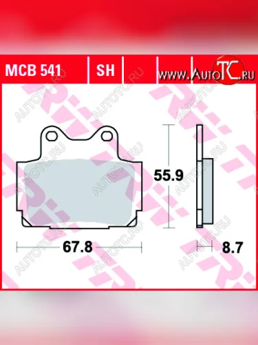 Тормозные колодки TRW MCB541  mcb541