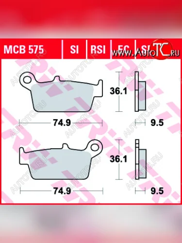 Тормозные колодки TRW MCB575SI  mcb575si