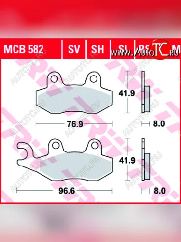 Тормозные колодки TRW MCB582SI  mcb582si