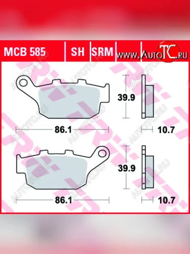 Тормозные колодки TRW MCB585  mcb585