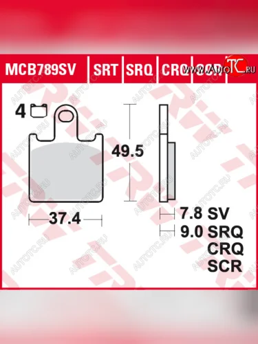 Тормозные колодки TRW MCB789SV  mcb789sv