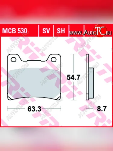 Тормозные колодки TRW MCB530  mcb530