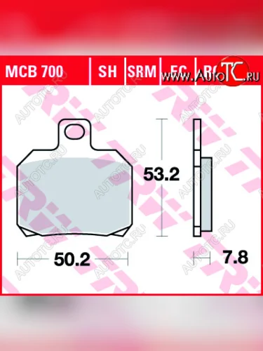 Тормозные колодки TRW MCB700SH  mcb700sh