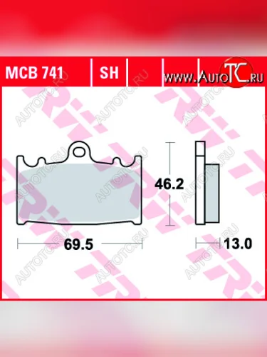Тормозные колодки TRW MCB741SH  mcb741sh