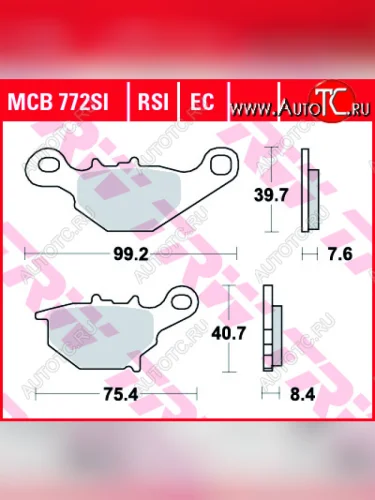 Тормозные колодки TRW MCB772SI  mcb772si