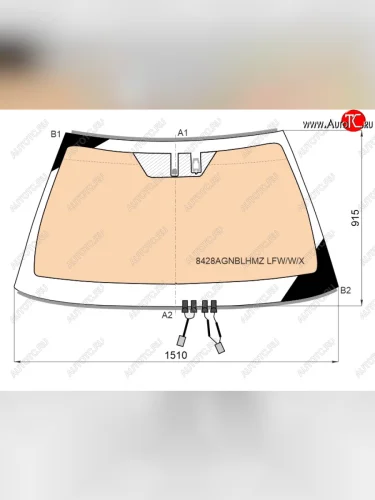 Стекло лобовое (обогрев полный, датчик дождя, молдинг) (Европа, РФ) XYG (зеленое) Toyota Camry XV70 дорестайлинг (2017-2021)