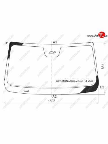 Стекло лобовое (камера, датчик дождя) XYG (зеленое) Geely Monjaro (2022-2025)