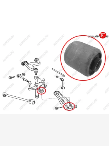 Сайлентблок Toyota Crown 99-08  Mark II (X110) 00-04  Lexus GS 97-04  IS 98-05  Toyota Altezza 9 SAT ST-42304-30070-U
