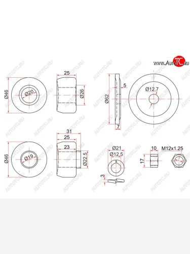 Сайлентблок Mitsubishi Pajero iO 98-07  Pajero Pinin 98-05 SAT ST-MR465868