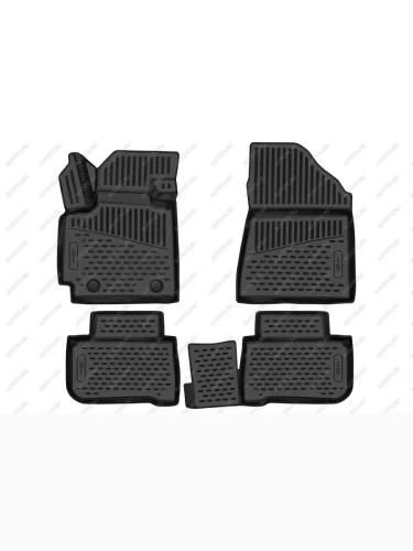 Коврики 3D в салон (ПУ, повышенная износостойкость) FORMAT (черные) Changan UNI-S 1 (2024-2025)