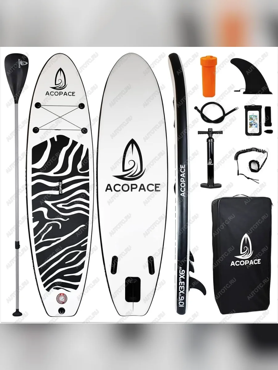 Сапборд надувной ACOPACE Z03 бело-черный 320х80х15 см  z01  в Воронеже Воронежской области