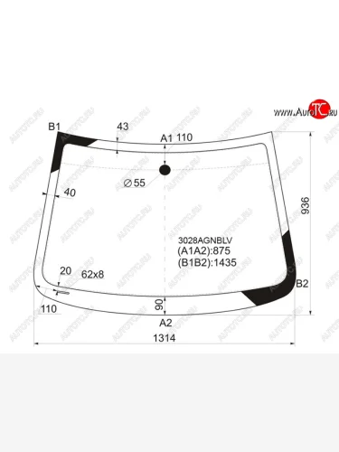 Стекло лобовое FUYAO (зеленое) Chevrolet Spark M300 дорестайлинг (2010-2015)