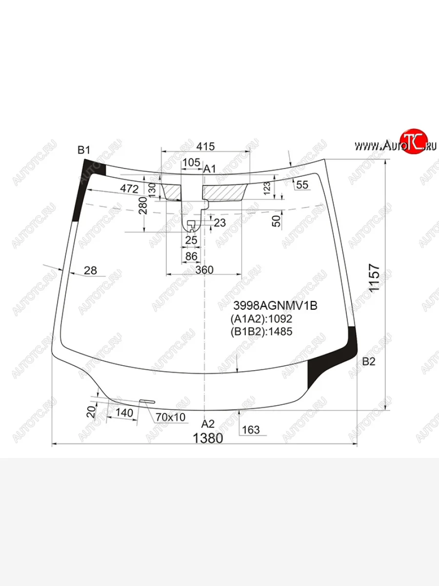 Стекло лобовое (датчик дождя) FUYAO Honda Civic FK,FN хэтчбэк 5 дв. дорестайлинг (2005-2008) (зеленое)  в Самаре Самарской области