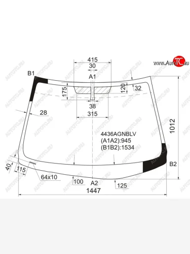 Стекло лобовое FUYAO (зеленое) KIA Forte 1 TD седан (2008-2013)