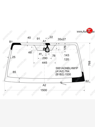 Стекло лобовое (обогрев щеток, датчик дождя) FUYAO (зеленое) Mitsubishi Pajero 4 V90 2-ой рестайлинг (2014-2020)
