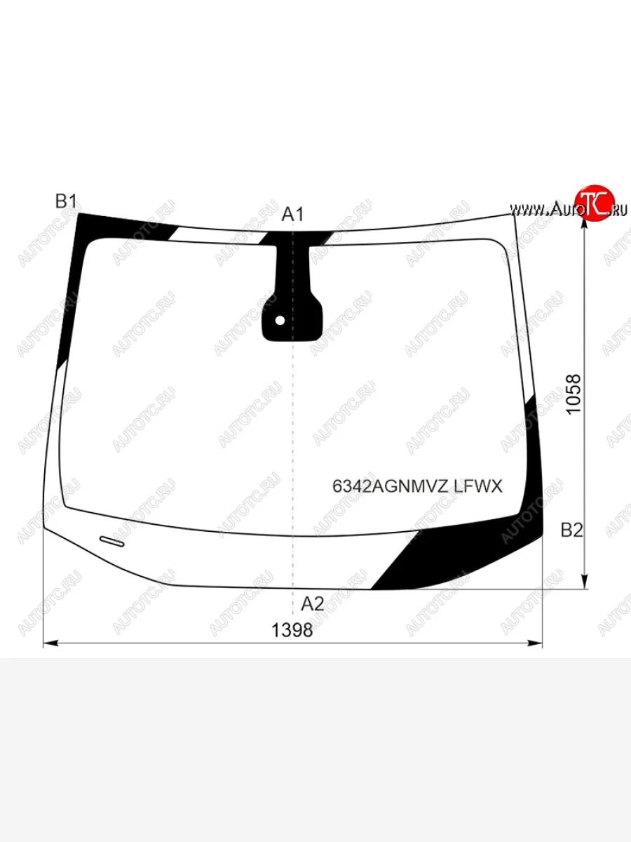 Стекло лобовое (датчик дождя) XYG Opel Astra K универсал дорестайлинг (2015-2019) (зеленое)  в Перми Пермском крае