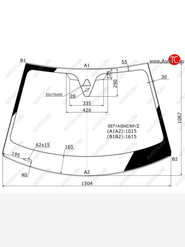 Стекло лобовое (камера, датчик дождя, молдинг) FUYAO (зеленое) CITROEN C5 Aircross доресталийнг (2017-2022)