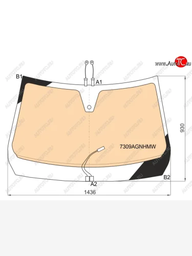 Стекло лобовое (обогрев полный, датчик дождя) FUYAO (зеленое) Renault Arkana (2019-2025)